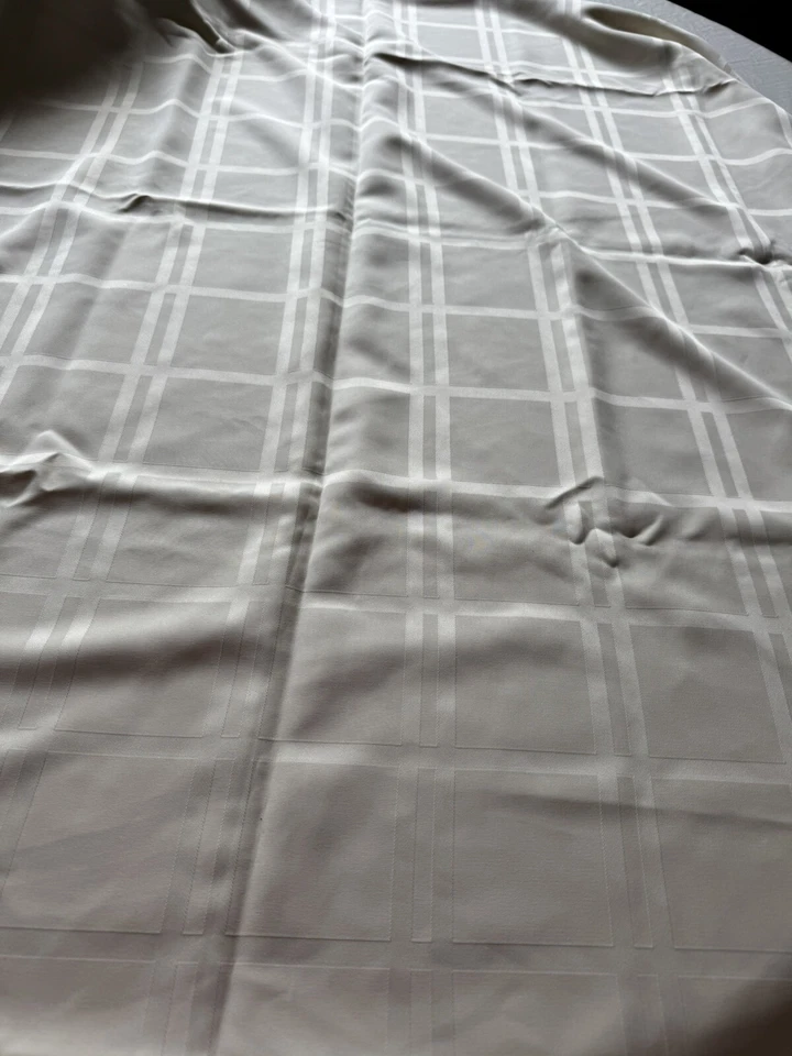 New Satin feel ivory Wrinkle Free Tablecloth 60" x 100" Oval - Image 1 of 2