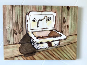 Garden Fence Sink, Watercolor Painting - Picture 1 of 3