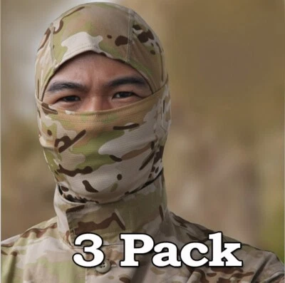 3 PACK Camouflage Men's Balaclava Face Mask UV Wind Protection DESERT MULTICAM - Image 1 of 4