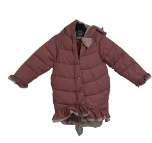 MIC MIC Transplanet Girls Puffer Hooded Jacket Coat Pink Warm Size 9 Winter Wear - Picture 1 of 18