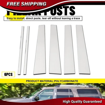 6 piezas poste de pilar precortado puerta ventana moldura cromada para Ford Expedition 1997-2017 Foto 1 de 4