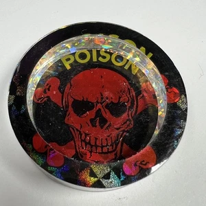 POG Veneno Calavera Roja Huesos Cruz Plástico Slammer Grueso Acrílico Años 90 - Imagen 1 de 4