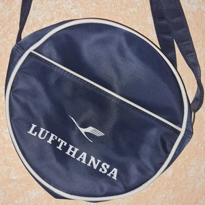 Lufthansa Crossbody Tasche Bag Nostalgie 50er Schulter Umhängen 24cm Durchmesser - Bild 1 von 6