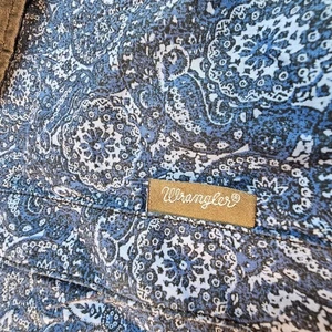 Wrangler Retro XXL Western Hemd Blau Paisley Print Langarm Menswear - Bild 1 von 8