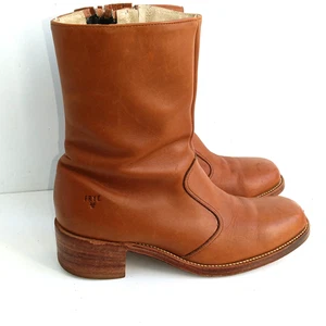 Botas Campus Frye De Colección Para Hombre Talla 11EE Cuero Marrón Cremallera Lateral Hechas en EE. UU. - Imagen 1 de 14