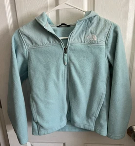 Youth Girls The North Face Fleece Jacket Size Medium 10/12 Full Zip Light Blue - Picture 1 of 4