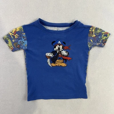 Disney Parks Mickey Mouse Pirate Shirt Youth Small Pirate Graphic Short Sleeve T - Image 1 of 4