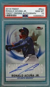 2019 Topps Finest Ronald Acuna Jr. Finest Origins Autograph #RAJ PSA 10! Braves! - Picture 1 of 2