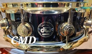 RARE DW COLLECTORS 2001 ENGRAVED BLACK BRASS 5X14 SNARE DRUM #40 JOHN ALDRIDGE - Picture 1 of 9
