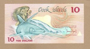 COOK ISLANDS: 10 Dollars Banknote,(UNC),P-4a,Low S/N, 1987,No Reserve!