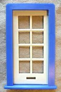 Vintage Dolls House DIY - Caroline's Home Glazed Panelled Door & Blue Frame #1 - Picture 1 of 1
