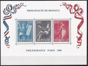 Monaco 1989 Yvert S/S #47 Philexfrance 89 MNH - Sehr schön - Bild 1 von 1