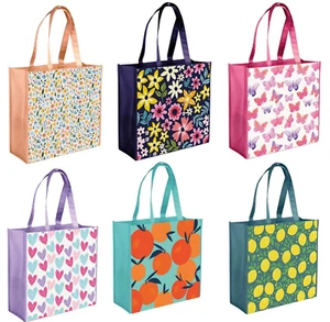 Bolsas de Compras Comestibles Reutilizables Bolso de Mano Mango Impermeable Plegable 40x40x15cm - Imagen 1 de 11