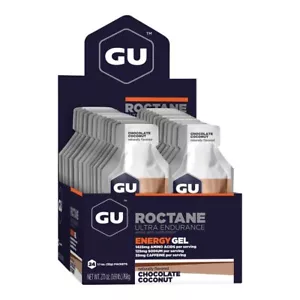 GU ROCTANE Energy Gel Supplement : CHOCOLATE COCONUT - Box of 24 - Picture 1 of 3