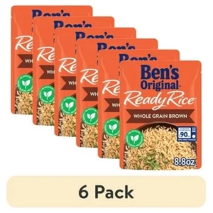 (6 pack) Ready Whole Grain Brown Rice, Easy Dinner Side, 8.8 Ounce Pouch - Picture 1 of 7