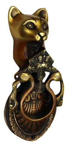 Cat Shape Door Bell Antique Vintage Style Handmade Brass Door Knocker Home Decor Cover