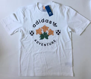 MEN’S ADIDAS ADVENTURE FLOWERS TEE T-SHIRT GN2371 WHITE Size S - Picture 1 of 3