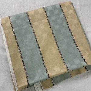 Waverly Fabric Soho Tan Green Stripe Home Decor Cotton 2 2/3 yd remnant - Picture 1 of 6