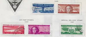 5 Dominican Republic Back of Book Stamps from Quality Old Antique Album 1937-40 - Picture 1 of 1