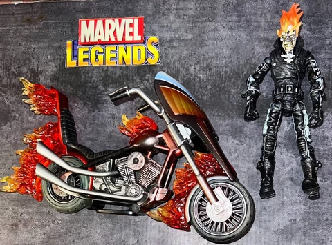 Marvel Legends Toybiz Series 7 VII Ghost Rider Figure 6" & Motorcycle Lot Cover