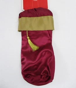 Satin Wine Gift Bag Cover Holder Xmas Holiday Wondershop Burgundy Red/Gold - Picture 1 of 2