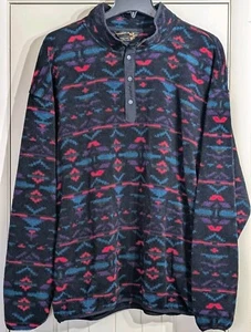 Eddie Bauer Aztec Southwest Pullover Snap Neck Fleece Mens Tall XXL  - Picture 1 of 9