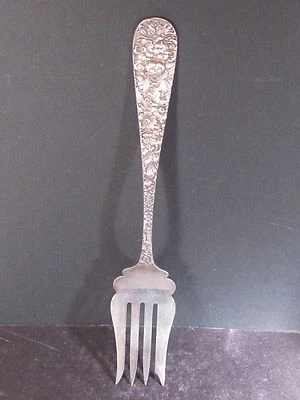 Stieff Sterling STIEFF ROSE COLD MEAT FORK 7 1/2" 68g  No Mono - Image 1 of 3
