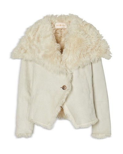 Giacca Shearling Tory Burch Nuova con etichette in avorio taglia XS #SJ47