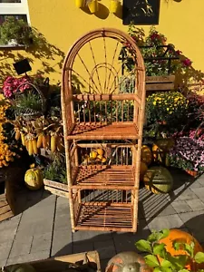 Handmade wicker arched book shelf rattan shelf etagere shelving unit shoe rack - Picture 1 of 11