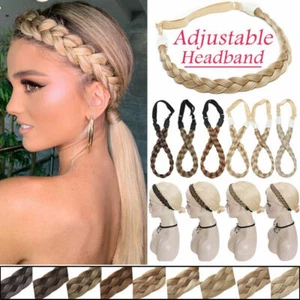 UK Chunky Braid Headband Strand Hair Extension Plait Hair Band Natural for Human - Picture 1 of 86