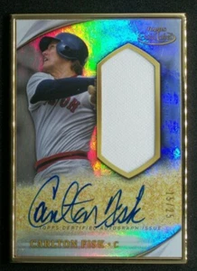 2020 Topps Gold Label Golden Greats Framed Auto Relic Carlton Fisk Red Sox 15/25 - Picture 1 of 2