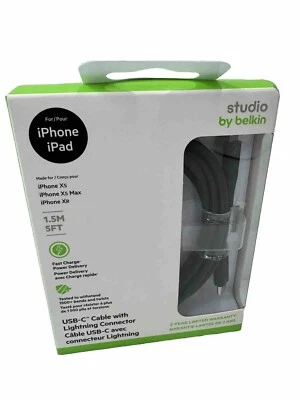 Belkin USB-C Cable with  connector 5' Black High quality iPhone iPad - Image 1 of 4