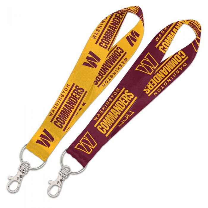 WASHINGTON COMMANDERS 2 SIDED LANYARD KEYCHAIN 1" WIDTH 8" LENGTH W/ CLASP - Image 1 of 1