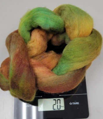 2 Oz Wool Corriedale Roving Top Needle Felting Hand Spinning DIY Crafts Dyed - Image 1 of 4