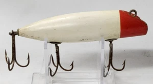 Vintage Wooden Red and White Lure - Red & White - 4 inch - Picture 1 of 7