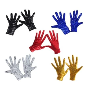 Sequins Stage Performance Props Glove Adult Halloween Cosplay Dancing Show Glove - Picture 1 of 10