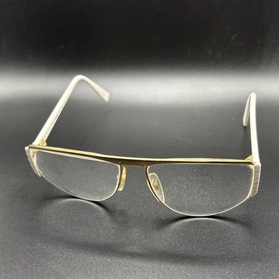 Marco de gafas ovaladas vintage Silhouette M 6062/20 dorado blanco nuevo de stock Foto 1 de 4