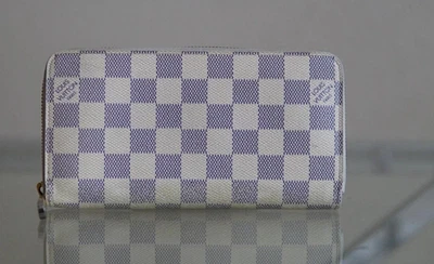 Auténtico Louis Vuitton Damier Azul Cremallera Alrededor Largo Cartera Monedero Foto 1 de 4