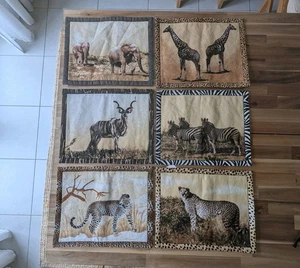 6 Africa Animal Print Handmade Placemats Giraffe Elephant Leopard Zebra Kudu - Picture 1 of 12