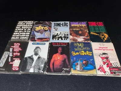 2pac Snoop Dogg Dr. Dre Sylk-E. Fyne sealed rare rap hip-hop 10 cassette lot - Image 1 of 4