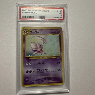 2000 PM Japanese Neo 2 Espeon Holo #196 , PSA 7 NM - Image 1 of 2