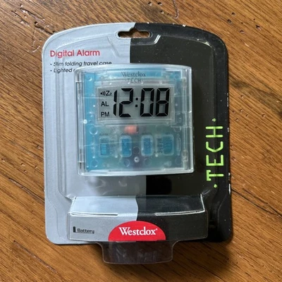 Westclox iClox Digital Alarm Clock w Lighted Display on Demand * Snooze - Image 1 of 4