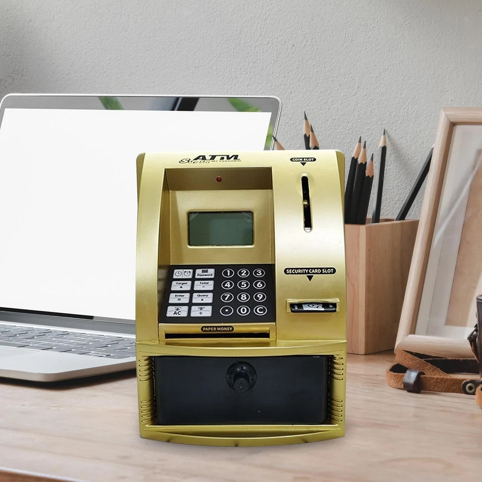Mini ATM Elektronische Spardose Safe für Kinder Geldautomat mit Passwort Tresor - Bild 1 von 1