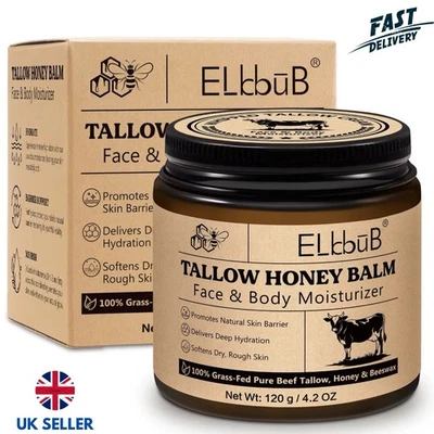 Beef Tallow Skin Care, Beef Tallow and Honey Balm Face Moisturizer, Natural - Image 1 of 4