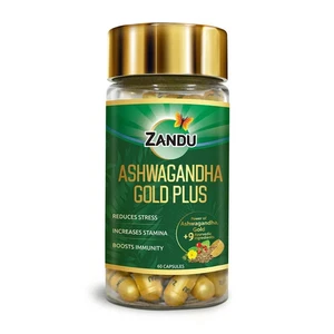 Zandu Ashwagandha Gold Plus Capsules | Boosts Immunity & Stamina 60 Caps - Picture 1 of 5