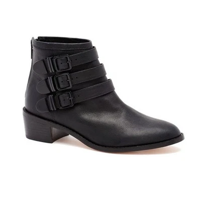 Botas al tobillo Loeffler Randall para mujer 9B negras de cuero Fenton elegantes vanguardistas BR5-1 Foto 1 de 4