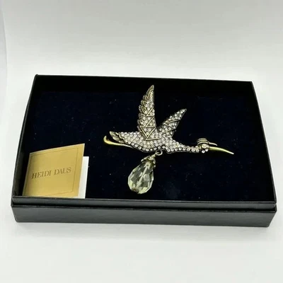 Prendedor/broche piedra verde cigüeña cristal cuentas entrega muy especial Heidi Daus Foto 1 de 2