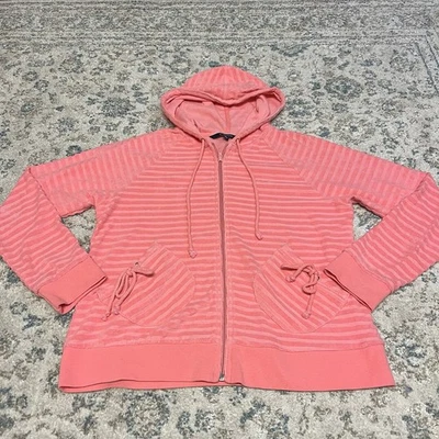 Chadwicks Womens Zip Up Hoodie Large Orange Long Sleeve Pockets - Image 1 of 4