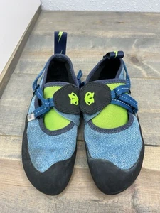 Evolv Venga Trax Kids Rock Climbing Shoes Blue/Green Size US 4 - Picture 1 of 6