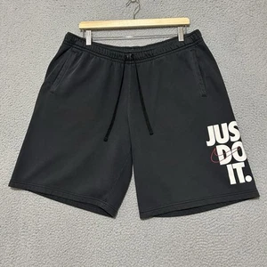 Nike Sweat Shorts Men 2XL Black Fleece Just Do It Elastic Waistband - Picture 1 of 9